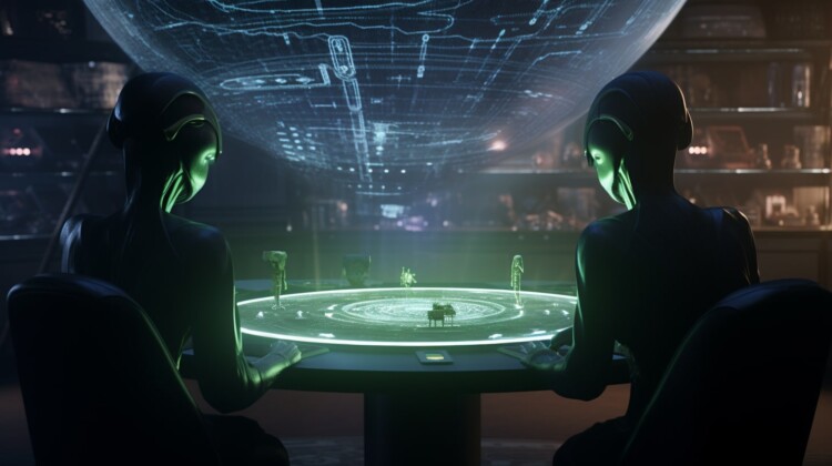 Aliens using advanced holograph AI
